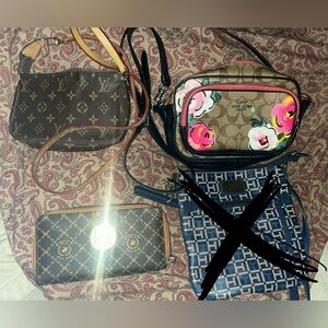 Rare COACH Crossbody In Signature
Canvas With Vintage Rose Print & Bag Lot